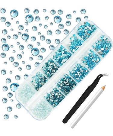 ALOCIAM 2200pcs Crystal Nail Rhinestones SS5-SS12 Crystal Nail Rhinestones Large Water Blue Nail Diamond DIY Nail Decorations Water Blue for DIY Decorations 1HRZ-Water Blue - Buy Online on GoSupps.com