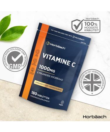 Vitamin C 1000 mg pro tablet 6 Month Supply 180 Vegan Tablets Immune system from Horbaach - Buy Online on GoSupps.com