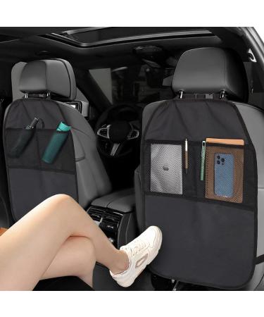 Heveer Car Backrest Protection Mat - 2-Piece Black Seat Protector with 2 Main Pockets for Front Seats - Ideal for International Shipping - Buy Online on GoSupps.com