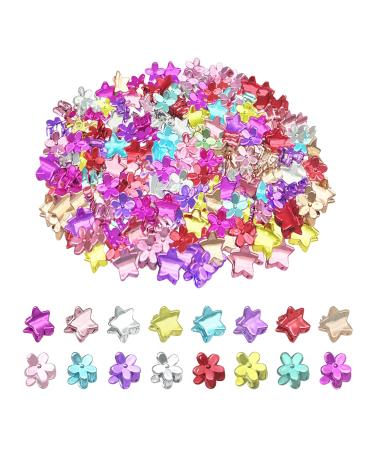 Mini Hair Clip Flower Claw Hair Clips Glitter Hair Claw Clips Nonslip Jaw Clip Tiny Plastic Clamps For Women Girls Assorted Color(100 PCS) 100PCS