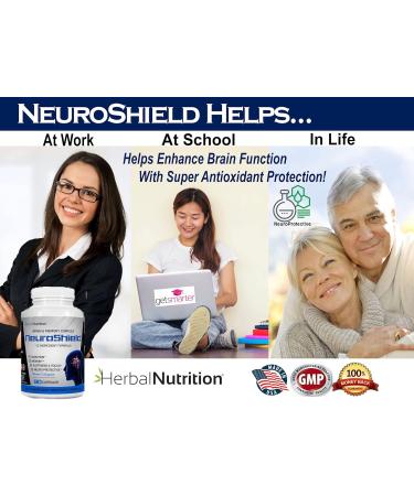 NeuroShield, Brain Supplement a Nootropic Brain Booster and Memory Supplement, Contains Huperzine A, Ginko Biloba, Bacopa Plus Antioxidants for Brain Health, Multi-Ingredients, 1 Bottle, 90 Capsules - Buy Online on GoSupps.com