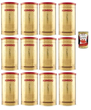 Kimbo Gold Medal canette caffe' italiano Caff Macinato Italian Caf moulu convient pour cafeti re Moka Lot de 12x 400 gr + Italian Gourmet polpa 400g