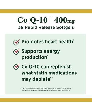 Nature's Bounty CoQ10 400mg Softgels - Heart Health Dietary Supplement - Buy Online on GoSupps.com