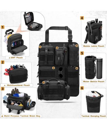 HODRANT Tactical Car Seat Back Organizer with 6 Removable Molle Pouches - Universal Vehicle Front Seat Organizer for Truck - Molle Accessories Bag - Buy Online on GoSupps.com