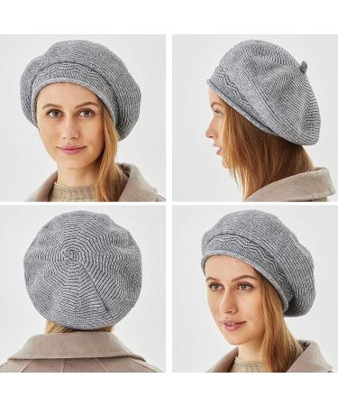 French Style Grey Beret Hat for Women | Warm Wool Lining | Winter Fashion Beanie - Buy Online on GoSupps.com