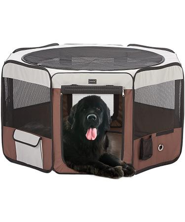 Portable Dog Playpen for Small Pets - Indoor/Outdoor Cat Playpen - Medium Size with Removable Top and Bottom - Includes Carrying Case - 36x36x20 - Buy Online on GoSupps.com