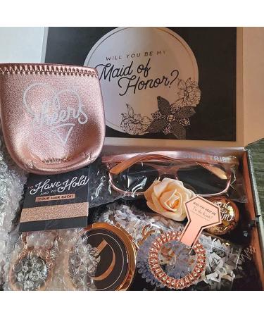 CUTERUI Bridesmaid Gifts- 8 Pack Rose Gold & White Coil Hair Ties for Bachelorette Party & Bride Tribe Favors - Buy Online on GoSupps.com