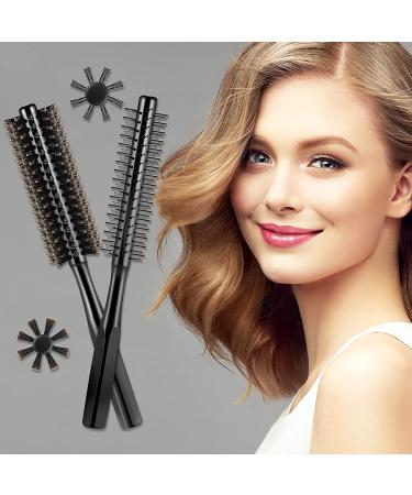 2-Pack Round Bristle Hair Brushes | Small Round Brush for Short Hair | Wet/Dry Hair Massage Comb | Black - Buy Online on GoSupps.com