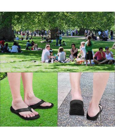 Men's Orthotic Arch Support Flip Flops for Plantar Fasciitis & Heel Pain Relief - Black, Size 10 - Buy Online on GoSupps.com