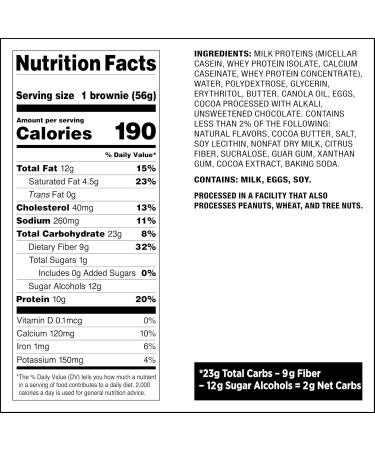 Quest Nutrition Bake Shop Chocolate Brownies 10g Protein 2g Net Carbs 1g Sugar 4 Count - Buy Online on GoSupps.com