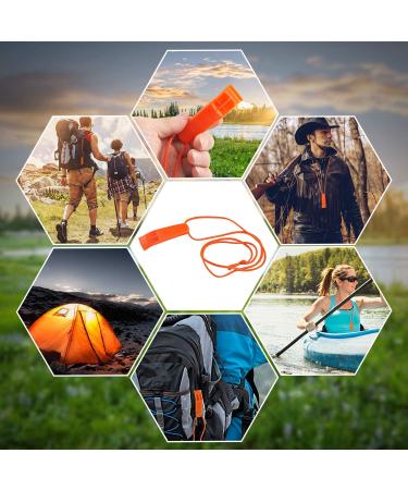 AUGSUN 10 Pcs Safety Whistle with Lanyard - Marine Grade Plastic Whistle for Emergencies, Orange - Buy Online on GoSupps.com