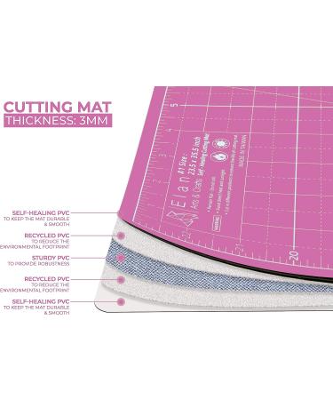 Elan A1 Pink and Purple Self Healing Cutting Mat 36x24 - 5-Ply Craft Mat for Sewing, Quilting, and Hobby - Imperial Sewing Mat and Craft Cutting Board - Buy Online on GoSupps.com