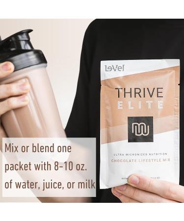Le-Vel Thrive Elite Chocolate Lifestyle Mix | Protein Shake for Men & Women | Gluten Free Chocolate Protein Powder | High Calorie Protein Shake | 16 Packets (Single Serves) - Buy Online on GoSupps.com