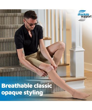 Absolute Support Opaque Compression Stockings for Men & Women - Class 2 20-30 mmHg | Ideal for Varicose Veins Swelling Lymphedema Lipedema | Beige 6XL - Buy Online on GoSupps.com