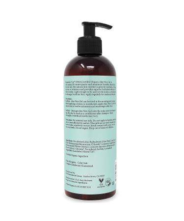 Organic Aloe Vera Gel (16 fl oz / 473 mL) USDA Certified - 100% Pure & Natural for Dry, Itchy Skin - Buy Online on GoSupps.com