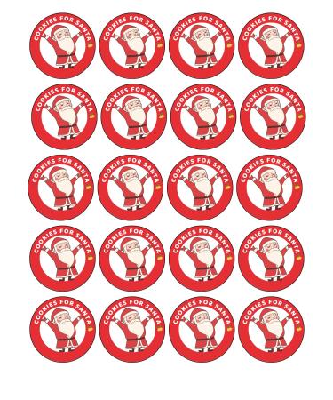 edible 20 x Christmas cookies for santa cupcake/cookie toppers uncut (icing paper)