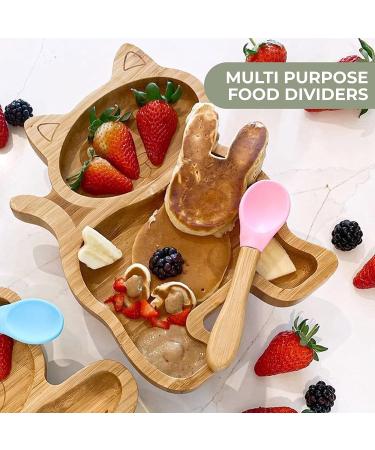 Bamboo Baby Plate with Suction Cup | Non-Toxic Eco Health Kitten Plate for Babies | Ideal for Baby Weaning | Cool to Touch | Pink - Buy Online on GoSupps.com