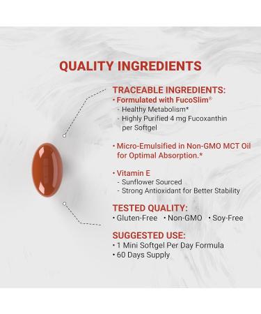 Naturalis New Zealand Fucoxanthin (4mg) | Made with FucoSlim | Non-GMO Soy & Gluten Free | 60 Softgels (2 Month Supply) - Buy Online on GoSupps.com