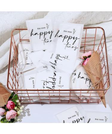 Happy Tears Wedding Tissue Packs - 3 Ply, Bulk 60 Pack for Guests - Travel Size, Individual Facial Tissues - Perfect Welcome Bag Stuffers for Bride, Groom, Mother, Daughter - Buy Online on GoSupps.com