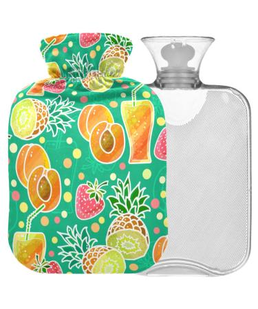 Naanle fruit juice pineapple water bottle with reference transparent hot water bottle 2l large hot hot water bottle for bed handfoot heat pain relief heat and cold therapy