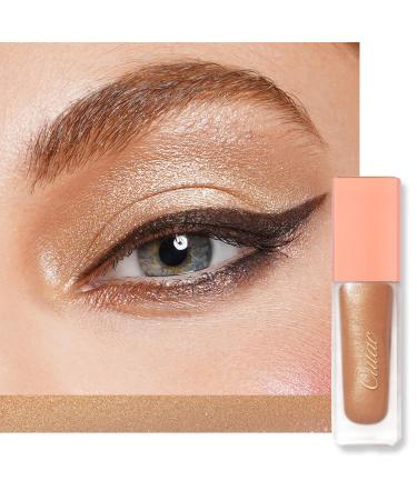 Oulac Liquid Eyeshadow Satin Finish - Multi-Use Brown Eyeshadow Primer & Cream Bronzer | Blendable Smooth Eye Make-up Crease-Resistant Non-Greasy Vegan Cruelty-Free Sand (SA01)