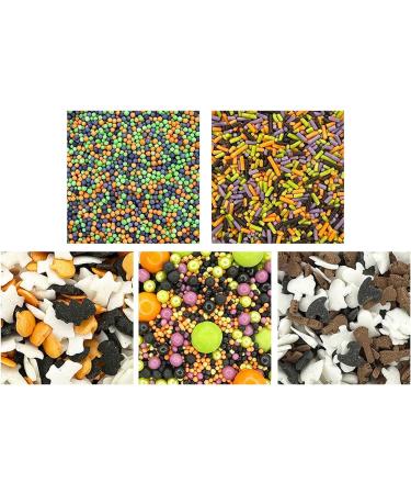 Halloween Themed Cake Topper Sprinkles - Set of 5 Pouches (25g each) - Edible Cupcake Decorations for Weddings, Christenings & Halloween Parties - Buy Online on GoSupps.com