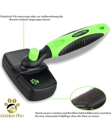 Golden Pets Self-Cleaning Dog & Cat Brush | Improved Version for Short to Long Hair | Fast Cleaning & Nursing Dish for Small to Large Animals - Buy Online on GoSupps.com