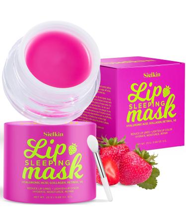 Overnight Lip Butter Mask Treatment Balm: Day and Night Repair Lip Sleeping Mask - Collagen/Vitamin E/Coconut Oil/Grape Seed Oil for Chapped Dry Lips Care - Hydrates & Fade Lip Lines