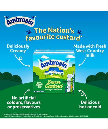 Ambrosia Ready-to-Eat Creamy & Delicious Devon Custard Carton 500 g (Pack of 1) 500g Original Carton - Buy Online on GoSupps.com