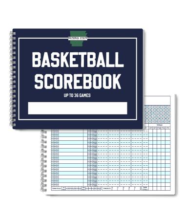 Basketball Scorebook for 36 Games | 8.5 In x 11 In Basketball Playbook w/ Wire Binding | League, High School, or Middle School Basketball Score Book for Coaches | Basketball Stats Book Made in the USA