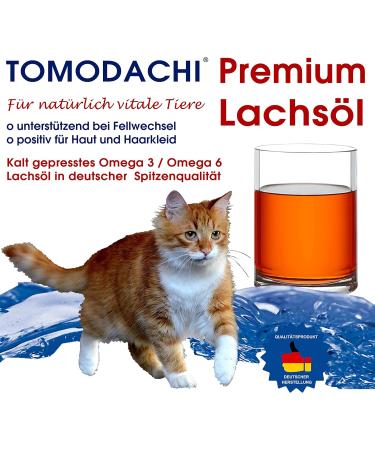 Tomodachi Cold-Pressed Salmon Oil for Cats | German Quality Omega-3 Fish Oil for Skin & Fur | 1L BARF Oil - Immune Protection - Buy Online on GoSupps.com