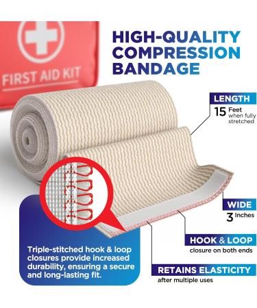 Premium Elastic Bandage Wrap 3 (2pk) - Strong Compression Self-Closing Reusable for Legs Arms Wrist Elbow Foot Knee - International Shipping Available - Buy Online on GoSupps.com