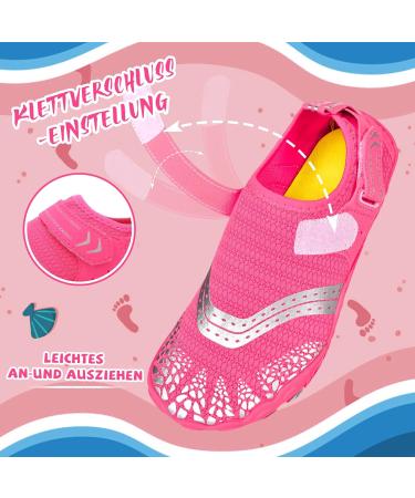Buy Ieilulu Children's Water Shoes - Velcro Fastener - Pink Aquasque for Girls - Size 37 EU | International Shipping Available - Buy Online on GoSupps.com