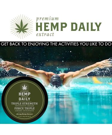 Triple Strength Hemp Daily Intensive Cream 1.7 oz - Vegan Organic with Essential Oils (3 Pack) - Buy Online on GoSupps.com
