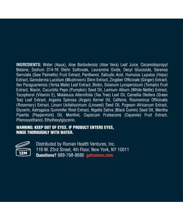 Roman Men's Revive Shampoo | Peppermint Infused for Thicker-Looking Hair | Saw Palmetto, Pumpkin Seed Oil, and Caffeine Formula | Sulfate, Paraben, and Phthalate-Free | 8 fl oz - Buy Online on GoSupps.com