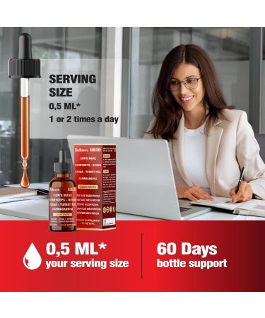 11in1 Mushroom Supplement Liquid Drops Brain Immunity & Energy Support - Mushroom Complex with Lion s Mane Reishi Turkey Tail Cordyceps Ashwagandha Maitake Shiitake - 1 FL Oz - 60 Day Supply - Buy Online on GoSupps.com