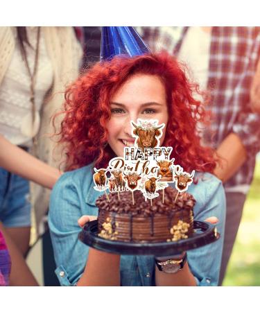 Tanlade 25 Pcs Highland Cow Cake Topper and Highland Cow Cupcake Topper Highland Cow Birthday Decorations Highland Cattle Cake Decorations for Farm Animal Zoo Boy Girl Birthday Party Decor - Buy Online on GoSupps.com