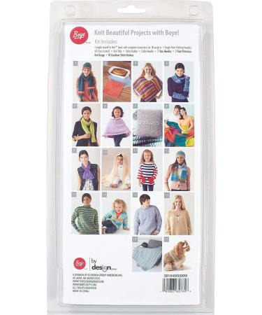 Boye Learn to Knit Kit for Beginners - 20 Piece Set, US Sizes 6 and 8, Makes 18 Projects, Multicolor - Buy Online on GoSupps.com