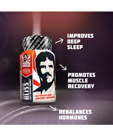 Vintage Bliss Melatonin Sleep Supplement - Deep Sleep & Muscle Recovery - 60 Count Pack - Keto Friendly - Buy Online on GoSupps.com