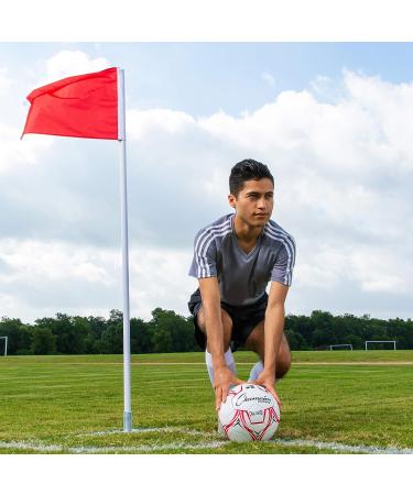 Champion Sports Spring Loaded Steel Base Soccer Corner Flags Red  One Size - Buy Online on GoSupps.com