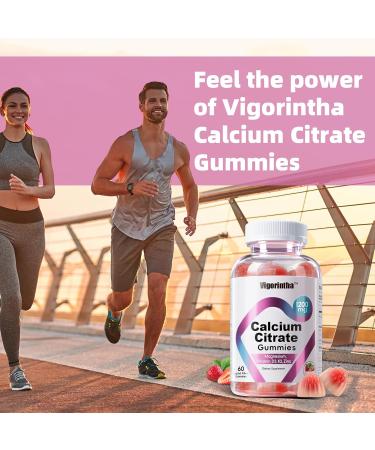 Calcium Citrate Gummies 1200mg with Magnesium Vitamin D3 K2 Calcium Supplements for Women & Men- Easy to Digest Vegan Gluten Free Sugar Free- Strawberry Flavor 120 Calcium Gummies 60 Count (Pack of 2) - Buy Online on GoSupps.com