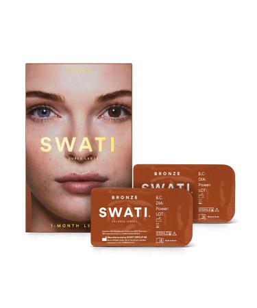 Bronze (brown) - 1 month contact lenses colored - Swati cosmetics naturally looking contact lenses 0.0 diopters 8.7 millimeters 14.20 millimeters 2