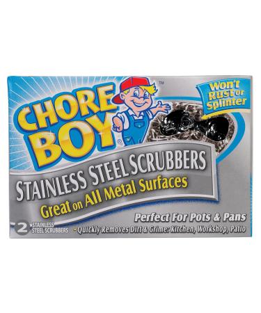 CHORE BOY 2 Count Stainless Steel Scrubbers, Assorted