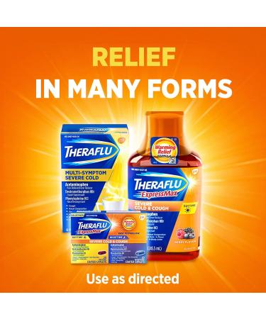 Theraflu ExpressMax Daytime Severe Cold & Cough Relief Syrup - 8.3 oz Bottle, Berry Flavor - Buy Online on GoSupps.com