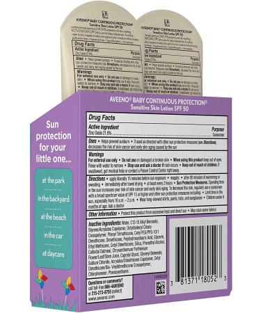 Aveeno Baby SPF50 Continuous Protect Lotion Sensitive 3oz (88ml) 2-Pack - Buy Online on GoSupps.com
