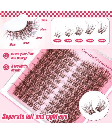 Buy Natural Brown Lash Clusters - Wispy Premade Eyelash Extensions | C Curl 10-15mm DIY for Beginners | Delyneph - Buy Online on GoSupps.com