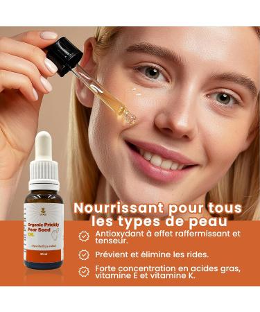 Snadi - Organic Prickly Pear Seed Oil | 20ml | 100% Natural and Pure | Cold Pressed | Moisturizes & Rejuvenates | Dark Circles & Pouches Reducer | Vegan | Glass Bottle - Buy Online on GoSupps.com