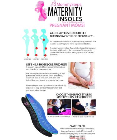 MommySteps Maternity Insoles - Ultra-Thin Pain Relief Flats for Women (Black Size 5.5-6) | Comfortable Support for Expecting Moms - Buy Online on GoSupps.com