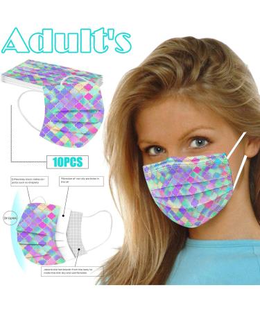 Goddess Accent 50PCS Disposable Face_Mask Cute Floral Tie Dye Printed Protection for Adults Women - Buy Online on GoSupps.com