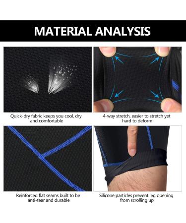 Nicewin Bike Underpants for Men - 4D Padded Bicycle Shorts Breathable & Fast-Drying Shockproof Cycling Underwear L Blue - Buy Online on GoSupps.com